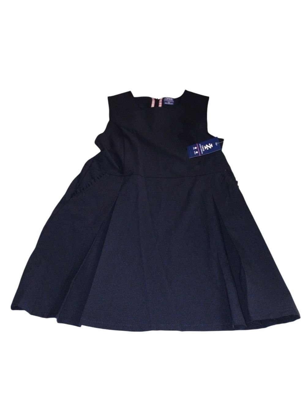 Izod Girls Approved SchoolWear Navy Sleeveless Pleated Dress Size 16.5 Plus